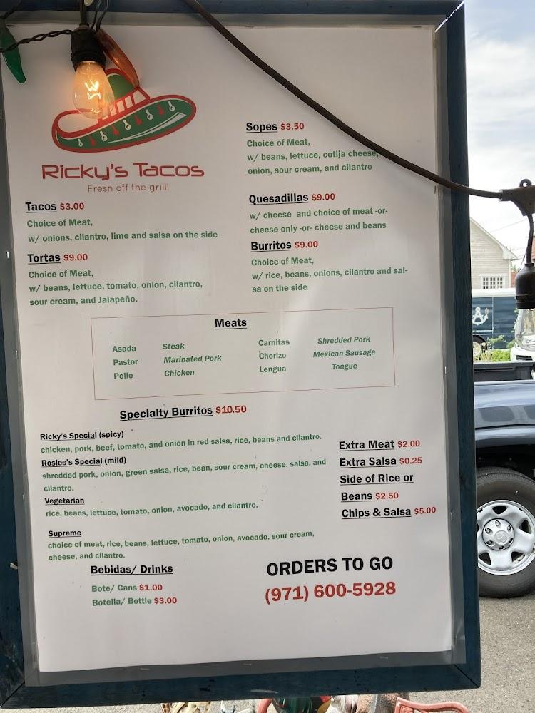 Ricky's Tacos Menu image 1